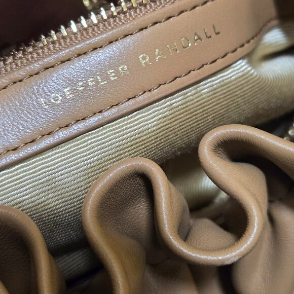 Loeffler Randall Alicia Gathered Leather Shoulder Bag Brown Tan - Picture 7 of 7